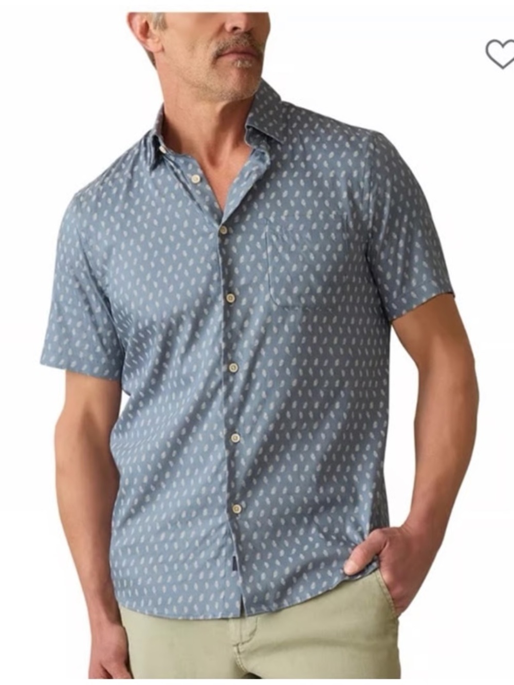 Faherty Movement Monterey Short Sleeve Blue Marine Palm Shirt New XXL